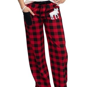 Lazy One Women’s Medium Moose Plaid PJ Pants NWT